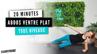 ABDOS VENTRE PLAT pour cet été en 20 MIN 👙🌴 SANS MATÉRIEL et TOUS NIVEAUX  FlashFitHome [upl. by Keiko]