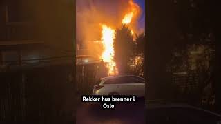 Rekker hus brenner i Oslo 😭🙏 oslo norway brenner brann fairytales [upl. by Nnewg197]