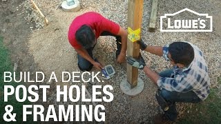 How To Build a Deck  Post Holes amp Framing 2 of 5 [upl. by Euqinna]