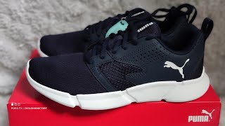 unboxing dan review puma interflex modern peacoat pumawhite [upl. by Aratnahs]