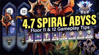 How to BEAT 47 SPIRAL ABYSS Floor 11 amp 12 Guide amp Tips w 4Star Teams  Genshin Impact 47 [upl. by Ramirolg]