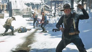 US Army vs Dutchs GangWapiti Indians  Red Dead Redemption 2 NPC Wars 79 [upl. by Ilonka]