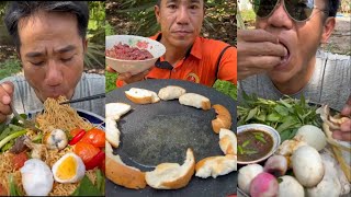 ASMR VANLONG VLOGS EATING SHOW yummy food mukbang ngontinhhay yellownoodlesoup babyeggs [upl. by Parrish701]