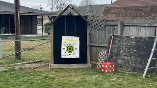 DIY archery target and backstop Used old wood and a horse stall mat Cheap archery backstop [upl. by Searcy]