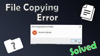 Fix Error Copying File or Folder Access is Denied in Windows 10  Copying FileFolder Access Denied [upl. by Pattani]