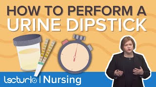 HOW TO PERFORM A URINE DIPSTICK  3 Steps of a Urinalysis Test – MedSurg Nursing  Lecturio Nursing [upl. by Motch]