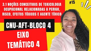 31Noções conc de toxicologia ocupacional rel a perigo risco efeitos tóxicos e agente tóxicoCNU [upl. by Lalise]