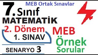 7 Sınıf Matematik 2 Dönem 1 Yazılı Örnek Senaryo Çözümleri  Senaryo 3  MEB Örnek Sınav Soruları [upl. by Ueih]