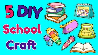 5 EASY CRAFT IDEAS  School Craft Idea  DIY Craft School hacks Origami craftpaper craft idea [upl. by Purdy]