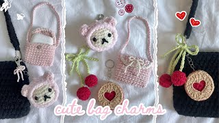 how to crochet cute bag charmskeychains  beginnerfriendly tutorial [upl. by Findley]