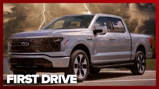 We Ride in the Ford F150 Lightning AllElectric Pickup Truck FIRST IMPRESSIONS [upl. by Tenrag83]