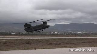 Newsbeastgr  Επίδειξη Chinook Μέγαρα [upl. by Brockie]