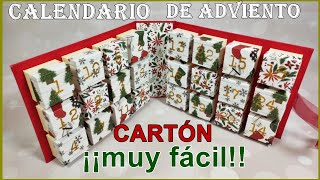 CALENDARIO de ADVIENTO ¡¡muy fácil CARTÓN y CARTULINAS [upl. by Haleigh]