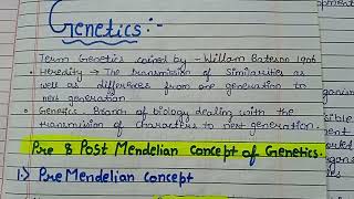 Pre and post Mendelian concept of GeneticsMost vapour theoryblending theoryMendel contribution 🌿🌿 [upl. by Bunny420]