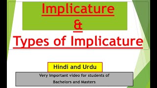 Implicature in Pragmatics  Types of Implicatures  The Cooperative Principle linguistics [upl. by Suiratnod]