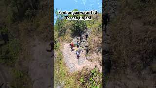 Waterfall from torean ruteRinjani mountain Rinjanibondgz3tb [upl. by Eednam]