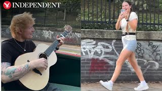 Ed Sheeran serenades passing jogger while filming music video on canal boat [upl. by Carlile]