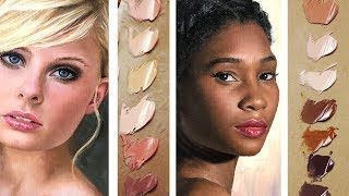 Color Mixing Oil Paint  How I Paint Realistic Skin Tones [upl. by Weinstein61]