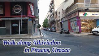 Walking in Greece Walk along Alkiviadou in Piraeus ORANGE ua [upl. by Eikkin]