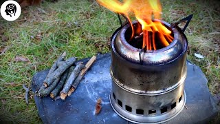 Best budget stainless steel wood gas stove for camping backpacking and bushcraft [upl. by Yllet]