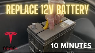 Tesla Model 3 12V Battery Replacement in 10 MINUTES How To DIY [upl. by Analat]