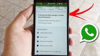 Whatsapp beta atingiu o limite de participação Veja o que fazer [upl. by Esirec]