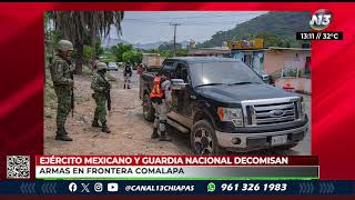 Ejército Mexicano y Guardia Nacional decomisan armas en Frontera Comalapa  NOTITRECE [upl. by Irisa]