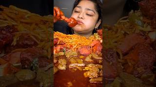 EATING CHICKEN HAKKA NOODLES WITH SPICY SCHEZWAN SAUCE AND CHICKEN LOLLIPOP shorts mukbang [upl. by Einnov]