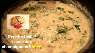 Réussir sa Sauce champignons persil crème fraiche sel poivre et bouillon [upl. by Eimmij]