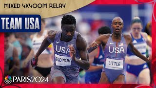 Team USAs win in the womens 4x100m relay final viewed up close  Paris Olympics  NBC Sports [upl. by Enihpad]