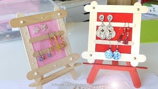 Tuto cadeau fête des mères en bâtonnets cadre pour boucles doreilles [upl. by Brace]