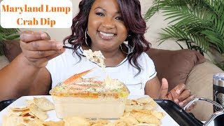 SEAFOOD MUKBANG  CHEESY MARYLAND LUMP CRAB DIP [upl. by Navad]