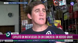 Explotó un matafuegos en un comercio [upl. by Leinad916]