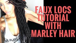 Loc Extensions with Marley Hair  Tutorial [upl. by Guttery]