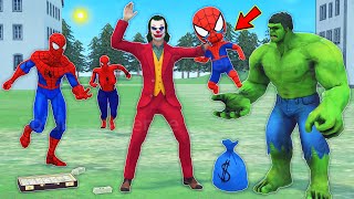 team spider man vs bad guy joker ► Joker kidnaps kid Spiderman to Hulk  funny horror animation [upl. by Straus]