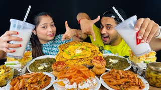 Eating Makke Di Roti amp Sarso Da Saag  Sandwich Dhokla Kachori  Pasta  Aloo Gobi amp Jalebi  ASMR [upl. by Nelehyram]