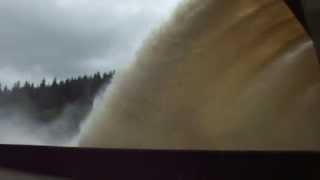 Hochwasser Überlauf der Talsperre EibenstockErzgebirge [upl. by Yehtomit]