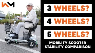 Kerb handling comparison of 3wheel 4 wheel and the 5wheel Quingo Mobility Scooters [upl. by Alian]