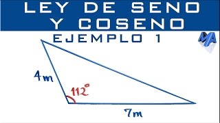 Ley de Seno y Coseno  Ejemplo 1  Solucionar el triángulo [upl. by Sylvan460]