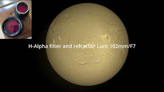 Sun august 2024 video with Herschel Halpha Kcalcium filters and Lunt 102mm80mm refracting [upl. by Eenert]