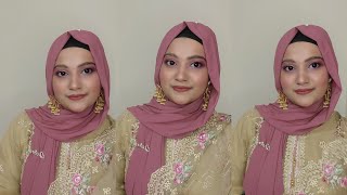 Party Hijab Tutorial with Earrings 2022 Tahmina Shova💝💝 [upl. by Belanger659]