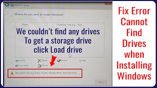 FIX ERROR  We couldnt find any drivers To get a storage drive When Installing Windows [upl. by Niamert]