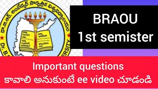 Dr BR Ambedkar open University semister 1 generic elective important questions model questions [upl. by Ebanreb]