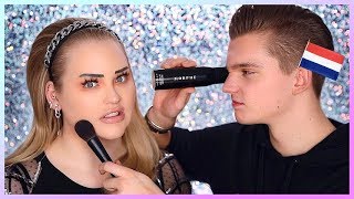 FIANCE DOES MY MAKEUP IN DUTCH  NikkieTutorials [upl. by Otreblada38]