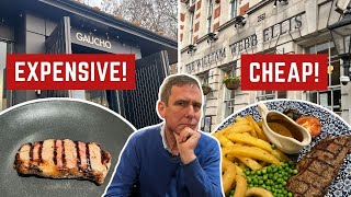 Reviewing a CHEAP vs EXPENSIVE STEAK Gaucho or Wetherspoons [upl. by Chun]