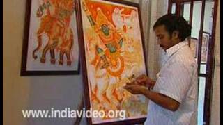 Training Mural paintings in Kerala India [upl. by Enom]