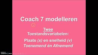 Coach 7 modelleren 4 twee toestandsvariabelen plaats en snelheid niet constant [upl. by Ahtilat]