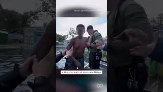 14YearOld Rescued After Floating on Broken Fence After Hurricane Milton shorts [upl. by Semaj31]