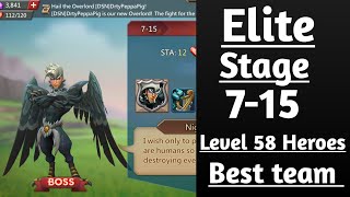 Lords mobile Elite stage 715 F2p With level 58 heroes best team [upl. by Berriman242]