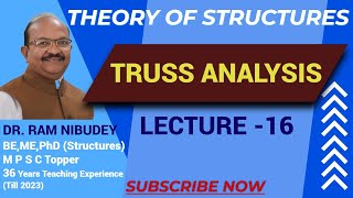 Analysis of Truss L 16  Maxwell Method  Unit Load Method  Example [upl. by Bonni]